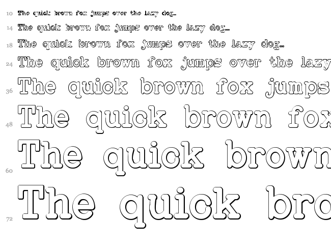 Baltimore Typewriter Beveled font waterfall